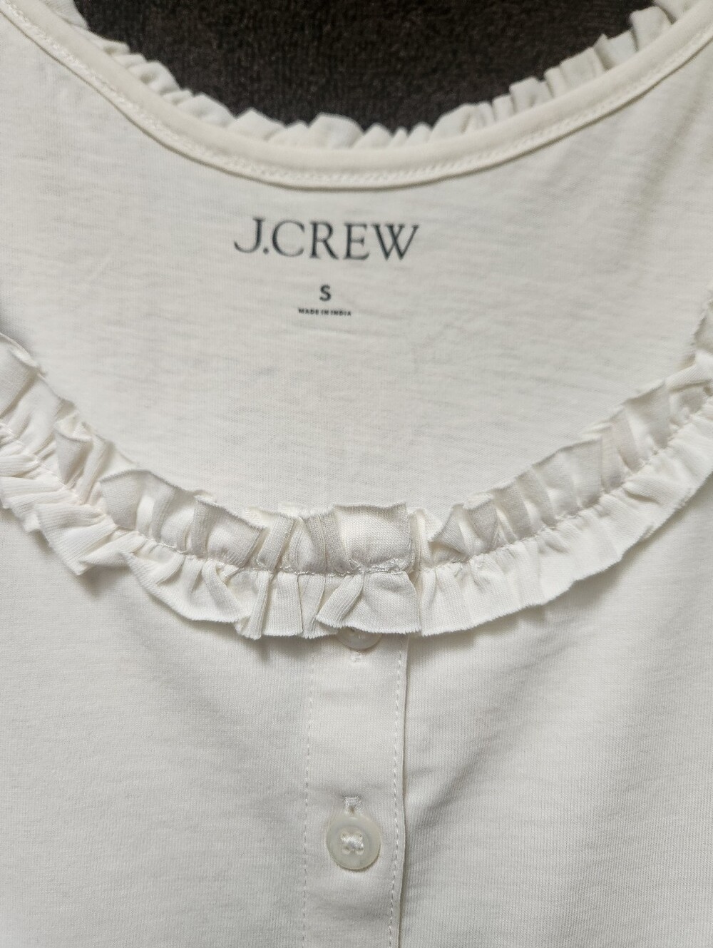 J. Crew Ruffle-Trim Button-Front Tank, NWT - Picture 6 of 8